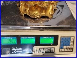 Encrier ancien en bronze doré style rococo XIXe siècle 1K400 Marquage J-R