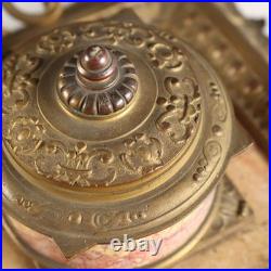 Encrier de Bureau Ancien Bronze Marbre Europe XIXe Siècle Original