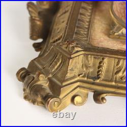 Encrier de Bureau Ancien Bronze Marbre Europe XIXe Siècle Original