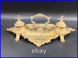 Encrier en bronze doré dans le goût rocaille XIXe siècle