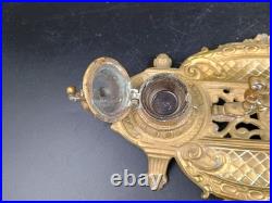 Encrier en bronze doré dans le goût rocaille XIXe siècle