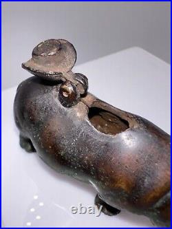 Encrier en bronze époque XIXe siècle Chine ou Japon Hippopotame Encrier en bronze époque XIXe siècle Chine ou Japon Hippopotame