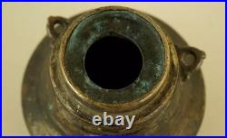 Encrier indien ancien en forme de pagode, bronze doré, Inde, XIXe siècle