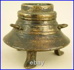 Encrier indien ancien en forme de pagode, bronze doré, Inde, XIXe siècle