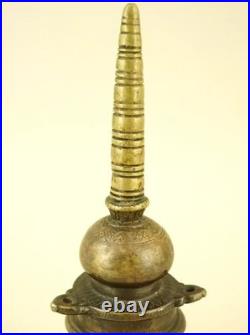 Encrier indien ancien en forme de pagode, bronze doré, Inde, XIXe siècle