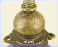 Encrier indien ancien en forme de pagode, bronze doré, Inde, XIXe siècle