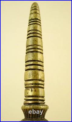 Encrier indien ancien en forme de pagode, bronze doré, Inde, XIXe siècle