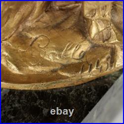 Encrier par Jean-Marie Pigalle Bronze Marbre France XIX Siècle