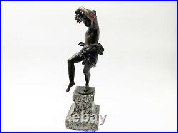 Époque XIXe siècle Bacchante dansant épreuve en bronze à patine médaille