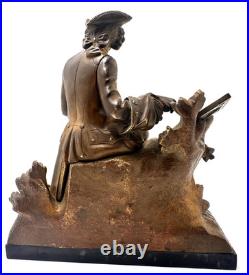 Époque XIXe siècle bronze doré figurant un artiste peintre