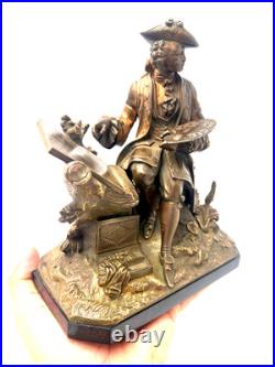 Époque XIXe siècle bronze doré figurant un artiste peintre