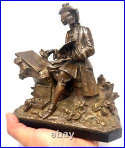 Époque XIXe siècle bronze doré figurant un artiste peintre