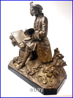 Époque XIXe siècle bronze doré figurant un artiste peintre
