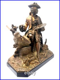 Époque XIXe siècle bronze doré figurant un artiste peintre