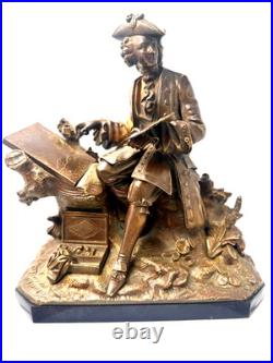 Époque XIXe siècle bronze doré figurant un artiste peintre