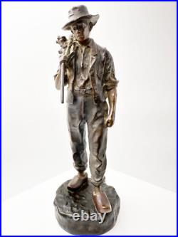 Époque XIXe siècle sculpture en bronze le retour des champs signé JEAN GARNIER