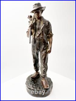 Époque XIXe siècle sculpture en bronze le retour des champs signé JEAN GARNIER