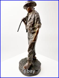 Époque XIXe siècle sculpture en bronze le retour des champs signé JEAN GARNIER