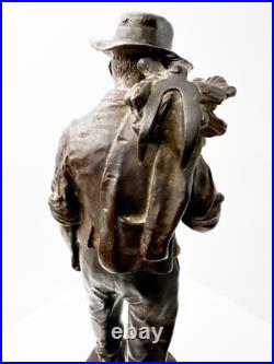 Époque XIXe siècle sculpture en bronze le retour des champs signé JEAN GARNIER