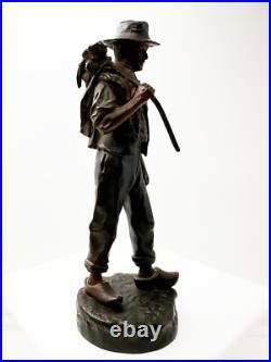 Époque XIXe siècle sculpture en bronze le retour des champs signé JEAN GARNIER