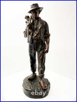 Époque XIXe siècle sculpture en bronze le retour des champs signé JEAN GARNIER