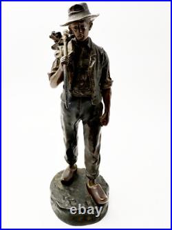 Époque XIXe siècle sculpture en bronze le retour des champs signé JEAN GARNIER