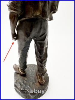 Époque XIXe siècle sculpture en bronze le retour des champs signé JEAN GARNIER