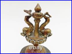 Époque XIXe siècle sujet en bronze doré aux deux dauphins néo-classique