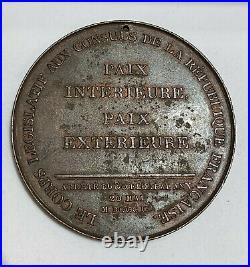 FRANCE NAPOLEON 1er Bonaparte Médaille 3 Consuls de 1802 CONSULAT paix d'Amiens