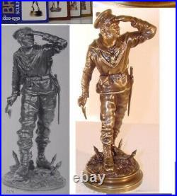 Figure de Bronze, Marine Soldat, Le Bayard, C. Anfrie, France, XIX Siècle