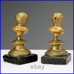 Figurines Anciennes Bronze Base en Marbre XIXe Siècle Originales