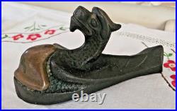 Fin XIX Siecle Presse Papier Chimere Baleine En Fonte Bronze Rd 423475 L 17.50