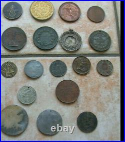 France / Etranger Lot De 25 Medailles Anciennes Bronze Etain Etc XIX Avant (op1)