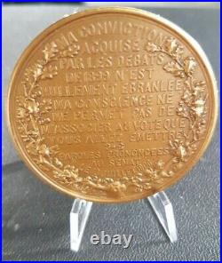 France Francia French Medal Medaille Bronze General Mercier 1906