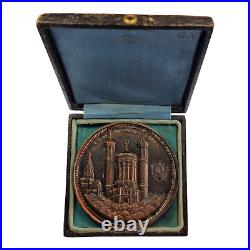 France RARE médaille Consécration de Notre-Dame de Fourvières Lyon 1896 bronze