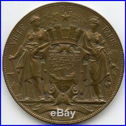 France médaille 1869 V Chaplain Ville de Paris Saint Ambroise 173 g 72 mm RR-