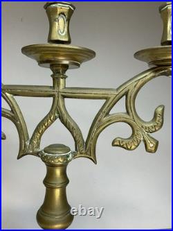 GRANDS CHANDELIERS EN BRONZE DORÉ DE STYLE NÉO GOTHIQUE, XIX eme SIÈCLE