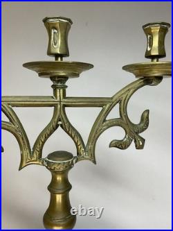 GRANDS CHANDELIERS EN BRONZE DORÉ DE STYLE NÉO GOTHIQUE, XIX eme SIÈCLE