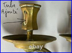 GRANDS CHANDELIERS EN BRONZE DORÉ DE STYLE NÉO GOTHIQUE, XIX eme SIÈCLE