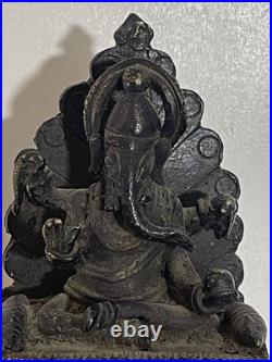 Ganesh ancien en bronze Inde du Sud Karnataka XIXe siècle Cire perdue Hindouisme