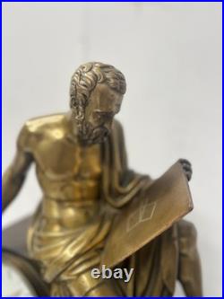 Garniture de cheminée Napoléon III en bronze et marbre XIX siècle