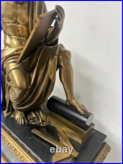 Garniture de cheminée Napoléon III en bronze et marbre XIX siècle