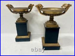 Garniture de cheminée Napoléon III en bronze et marbre XIX siècle