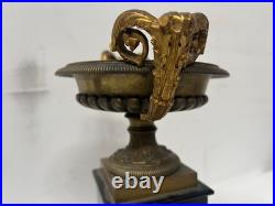 Garniture de cheminée Napoléon III en bronze et marbre XIX siècle