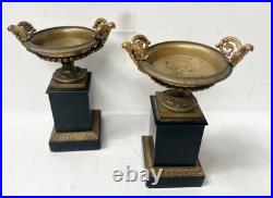 Garniture de cheminée Napoléon III en bronze et marbre XIX siècle