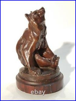Georges GARDET Ours assis en bronze signé + cachet du fondeur. Fin XIXè siècle