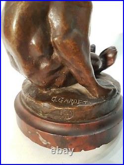 Georges GARDET Ours assis en bronze signé + cachet du fondeur. Fin XIXè siècle