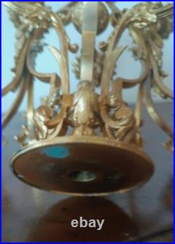 Grande Chandelier En Bronze D'Or Mercure, 15 Lumières, Selon Moitié' XIX Siècle