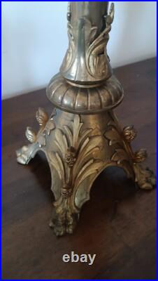 Grande Chandelier En Bronze D'Or Mercure, 15 Lumières, Selon Moitié' XIX Siècle