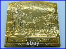 Grande & Lourde Medaille En Bronze Association Leopold Bellan Par Charles Pillet